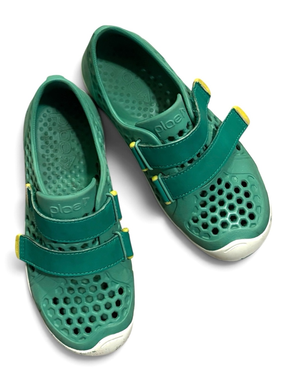 PLAE Kids Green Water Shoes with Yellow Accents